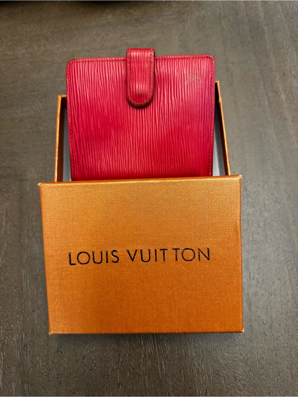 Louis Vuitton Red Epi Leather Wallet w/box